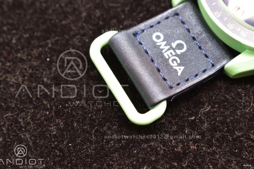 Strap Omega Nylon Earth Moonwatch to Bioceramic x on Quartz Swatch Mission 1228